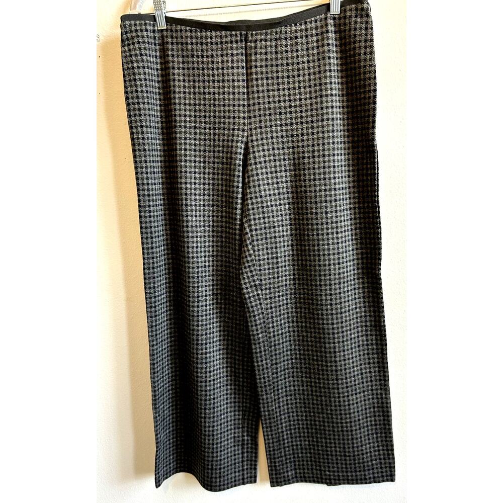 NWT J Jill Checker Plaid stretch wide leg pants petite L career comfy casual $89 - Picture 14 of 15